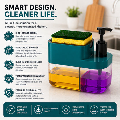 🧼 3-in-1 Liquid Soap Dispenser (Buy 1 Get 1 Free)